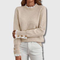 Michelle | Eleganter Spitzenpullover Mit Femininen Details