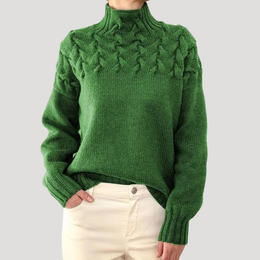 Evelyn | Damen-Rollkragenpullover mit Zopfmuster 2