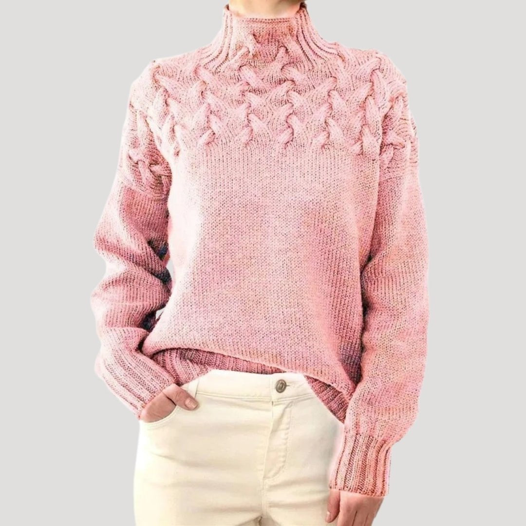 Evelyn | Damen-Rollkragenpullover mit Zopfmuster 3