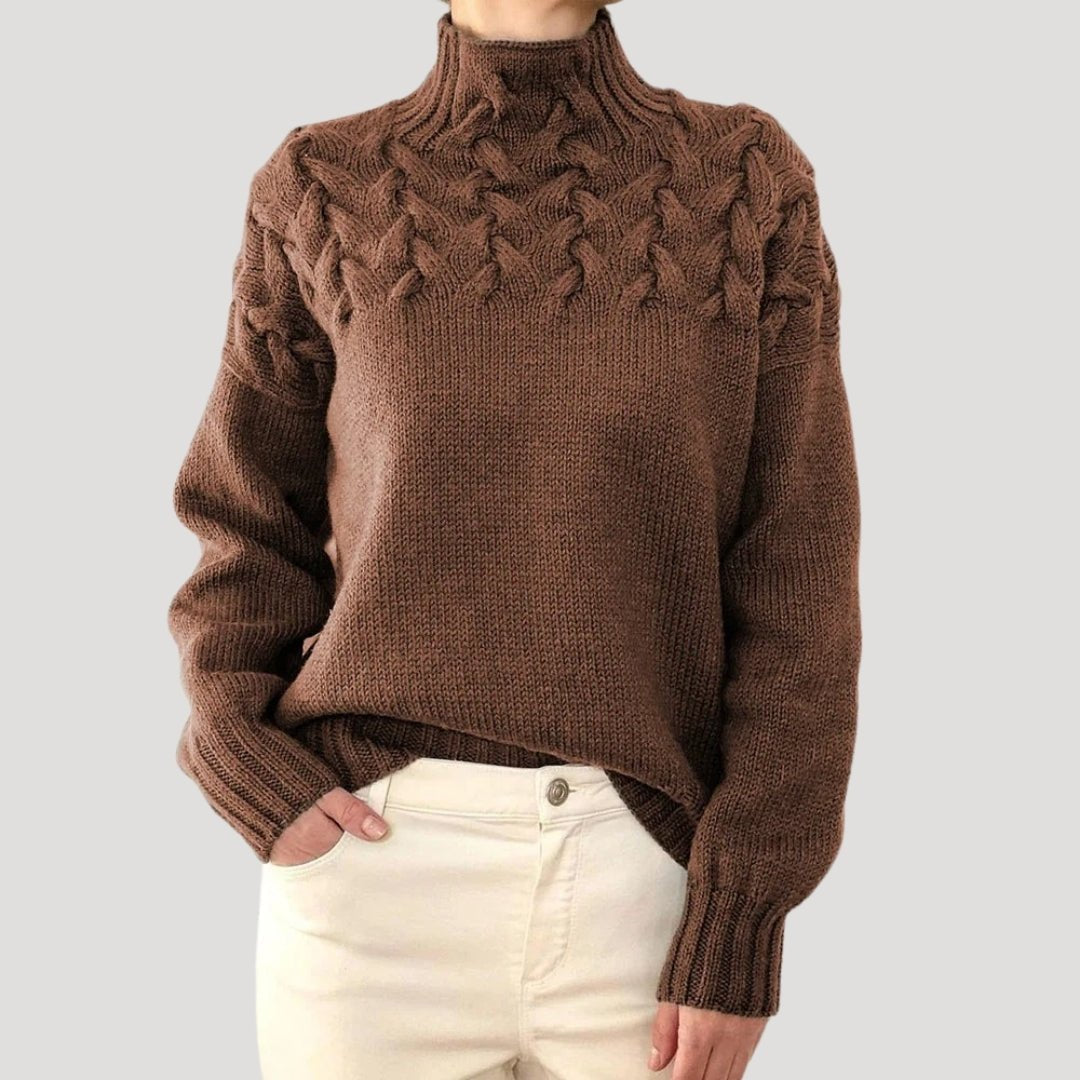 Evelyn | Damen-Rollkragenpullover mit Zopfmuster 7
