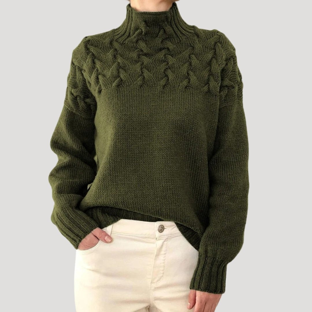 Evelyn | Damen-Rollkragenpullover mit Zopfmuster 8