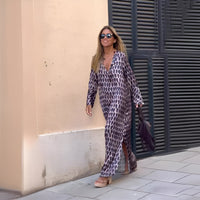 Lia | Elegantes und fließendes langärmliges Maxi-Boho-Kleid