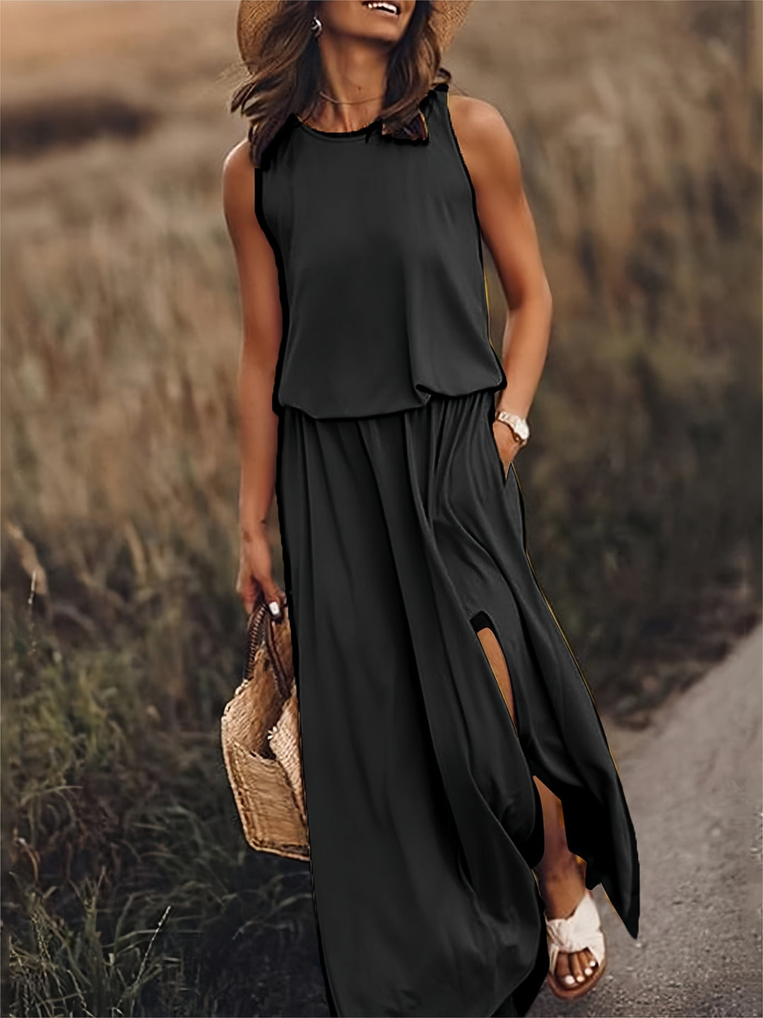 Fiona | Elegantes, Ärmelloses Damenkleid – Festliches Blouson-Maxikleid für Hochzeitsgäste 3