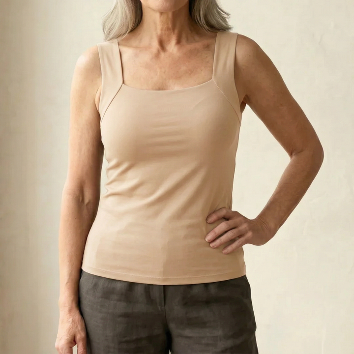 Fiona | Elegantes, Bequemes &amp; Unterstützendes Tanktop Damen Weiß 1