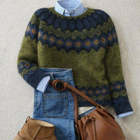 Freya | Klassischer Fair Isle Norweger-Strickpullover Mit Gemütlichem Stil
