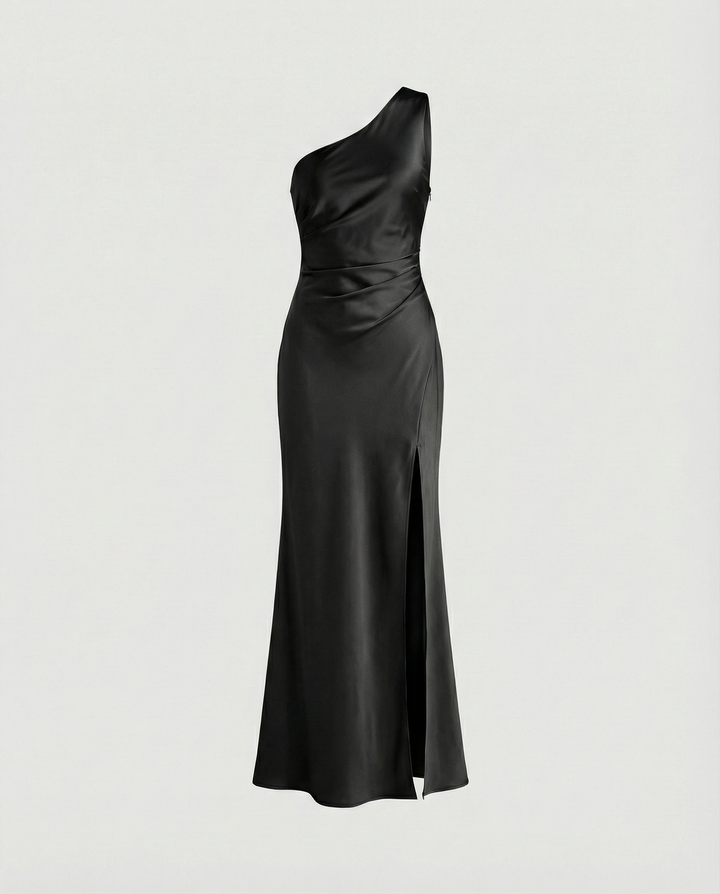 Florenz | Elegantes, Asymmetrisches One-Shoulder-Abendkleid aus Satin 7