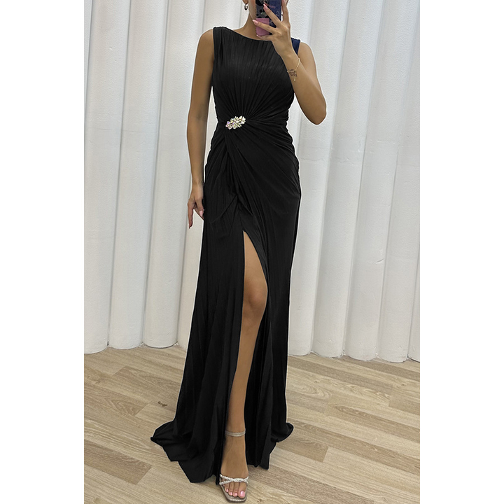 Freesie | Plissee Maxikleid Elegant Abend Hochzeitsgast Stil 2