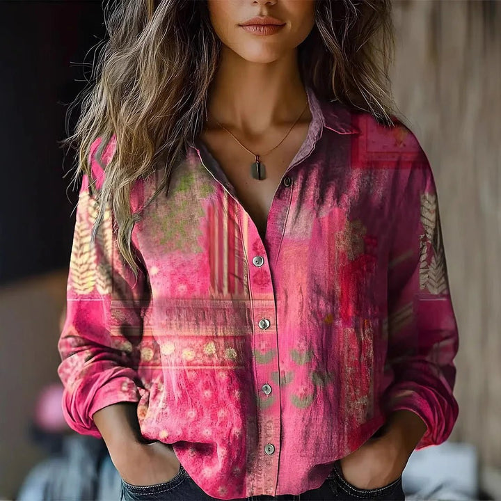 Freya | Elegante und bohemische Blumenmuster Bluse 1