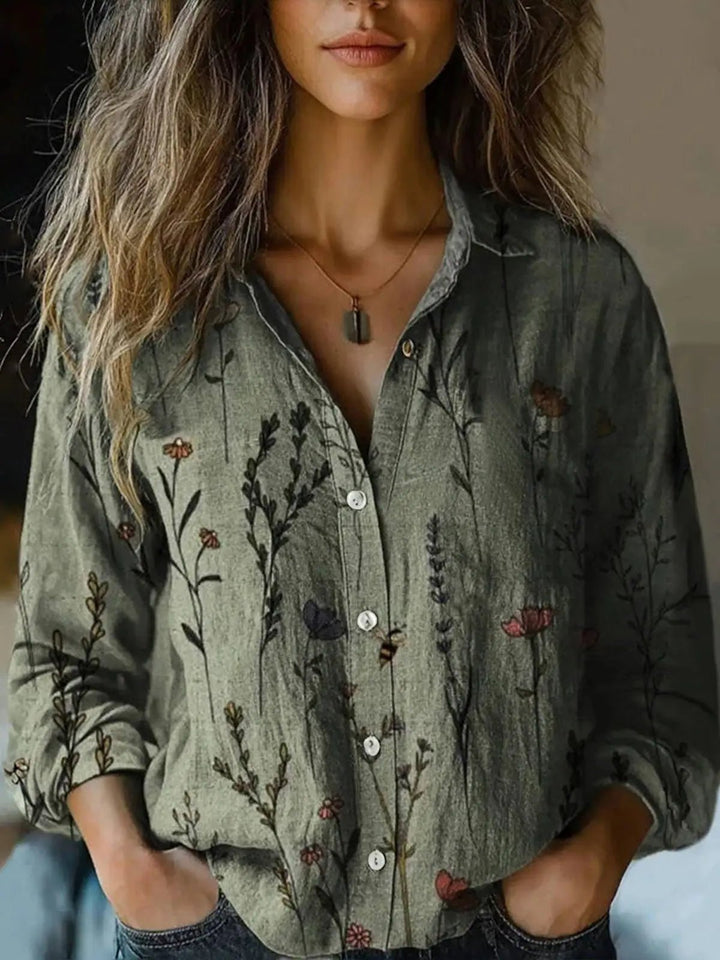 Freya | Elegante und bohemische Blumenmuster Bluse 7