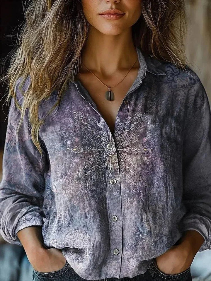 Freya | Elegante und bohemische Blumenmuster Bluse 9
