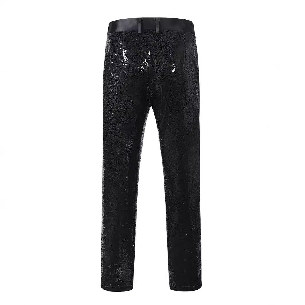 Glareon | Herren Hosen Pailletten Glamourös Modern Fit 3