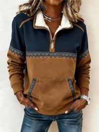 Hannah | Gemütlicher Aztec Fleece Pullover Mit Western-Inspiriertem Stil