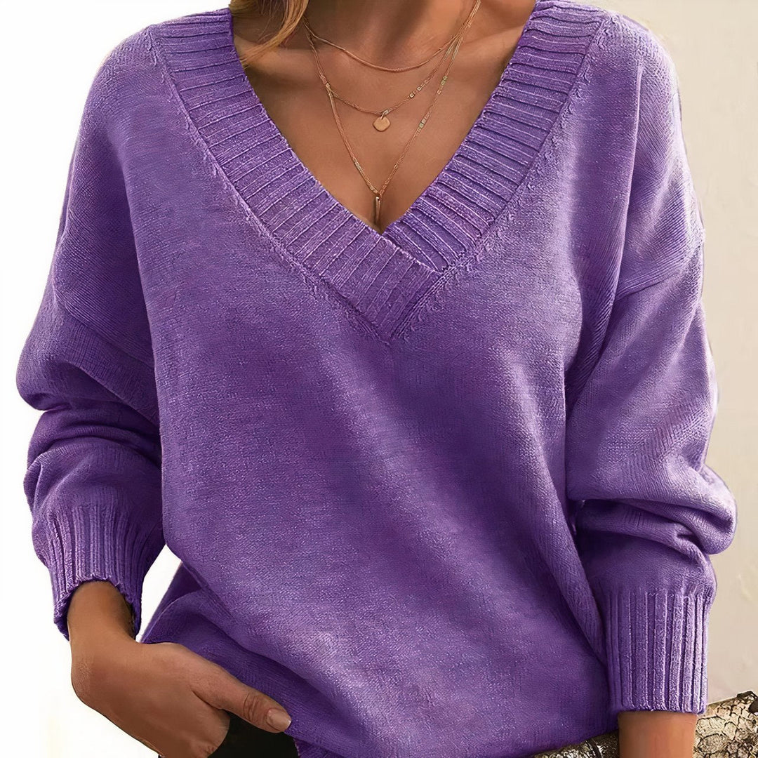 Grace | Damen-Strickpullover aus Kaschmirmischung mit V-Ausschnitt und langen Ärmeln 9