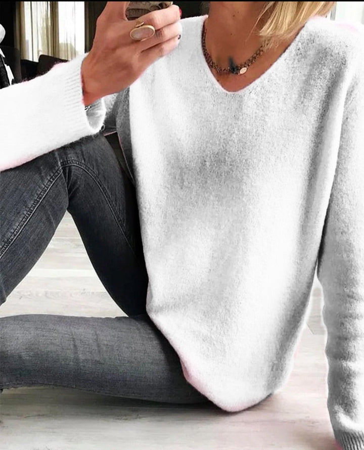 Grazia | Eleganter, Bequemer &amp; Vielseitiger Langarmpullover mit V-Ausschnitt 6