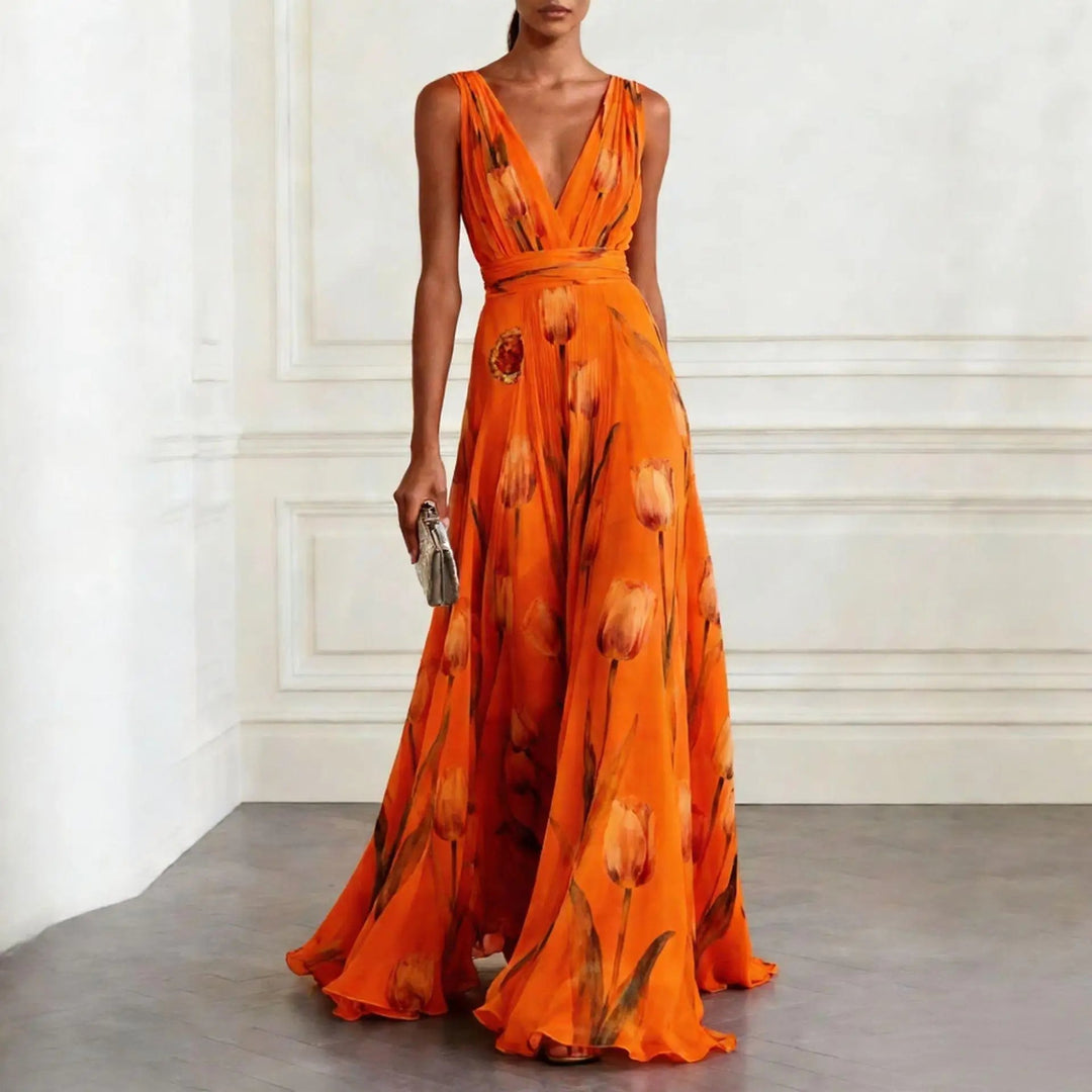 Harmonia | Elegantes Maxikleid mit Blumenmuster – Fließend & Festlich für Sommeranlässe 4