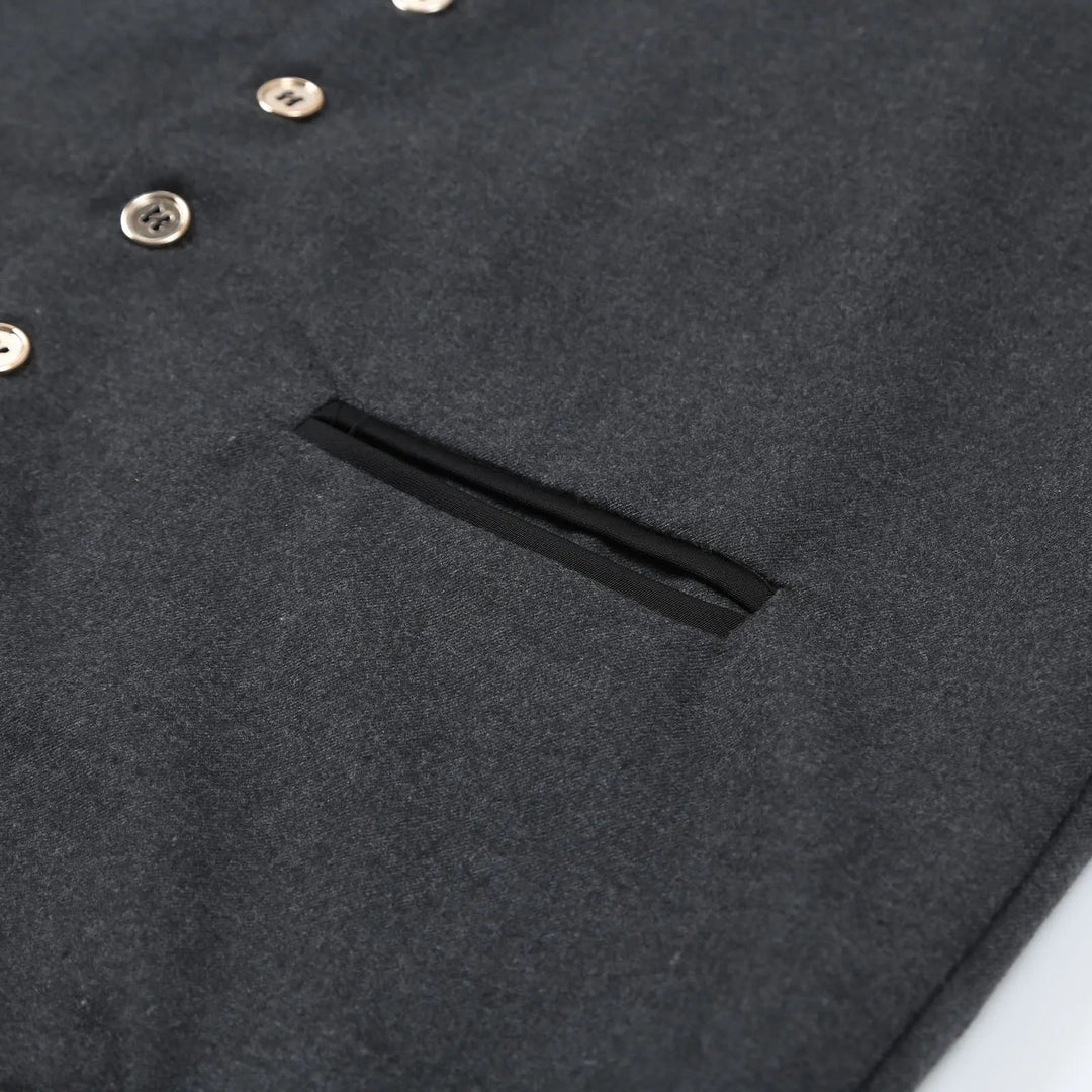 Heiko | Elegante Herren Weste Schwarz – Schmal Geschnittene Trachtenweste mit Stickerei 4