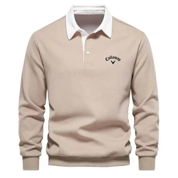 Henry | Herren-Golfpolopullover mit langen Ärmeln, Kontrastkragen und Baumwollmischung 4