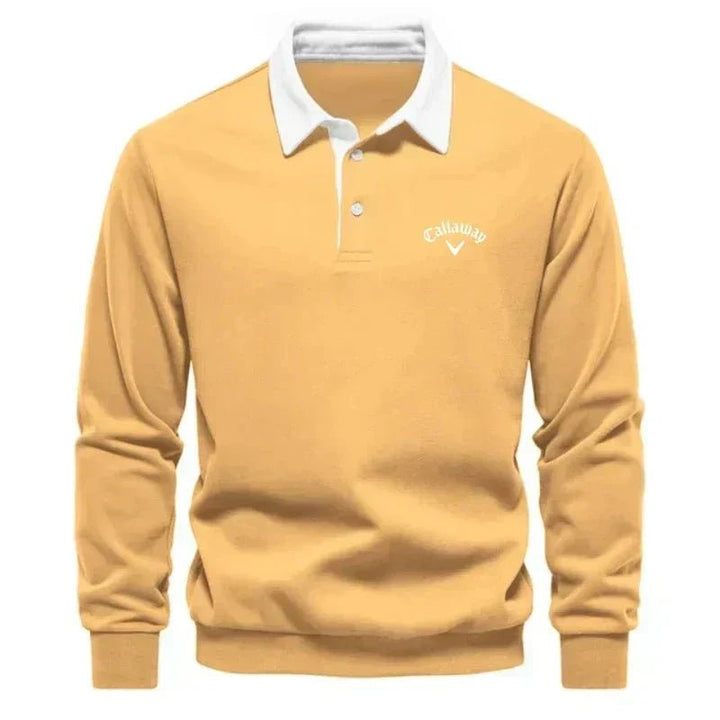 Henry | Herren-Golfpolopullover mit langen Ärmeln, Kontrastkragen und Baumwollmischung 5