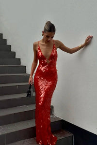 Michelle | Glamouröses Hochzeitsgästekleid Mit Pailletten