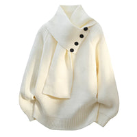 Clara | Elegant Scarf-Collar Sweater with Cozy Warmth