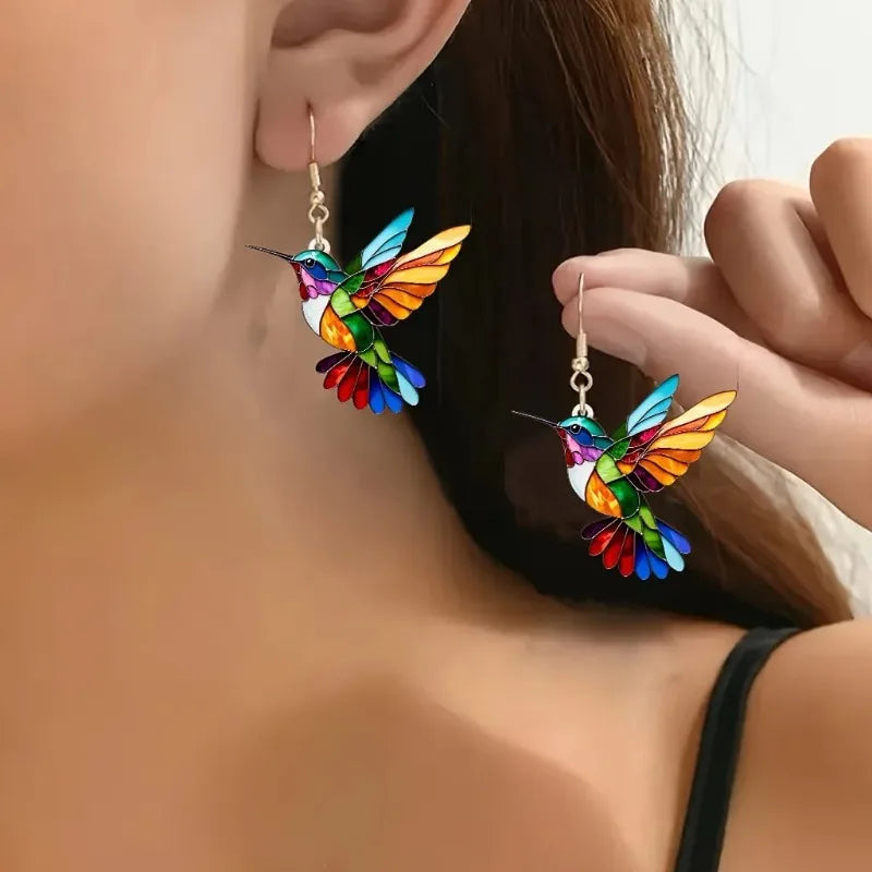 Iris | Bunte, Leichte &amp; Elegante Damen Kolibri-Ohrringe 0