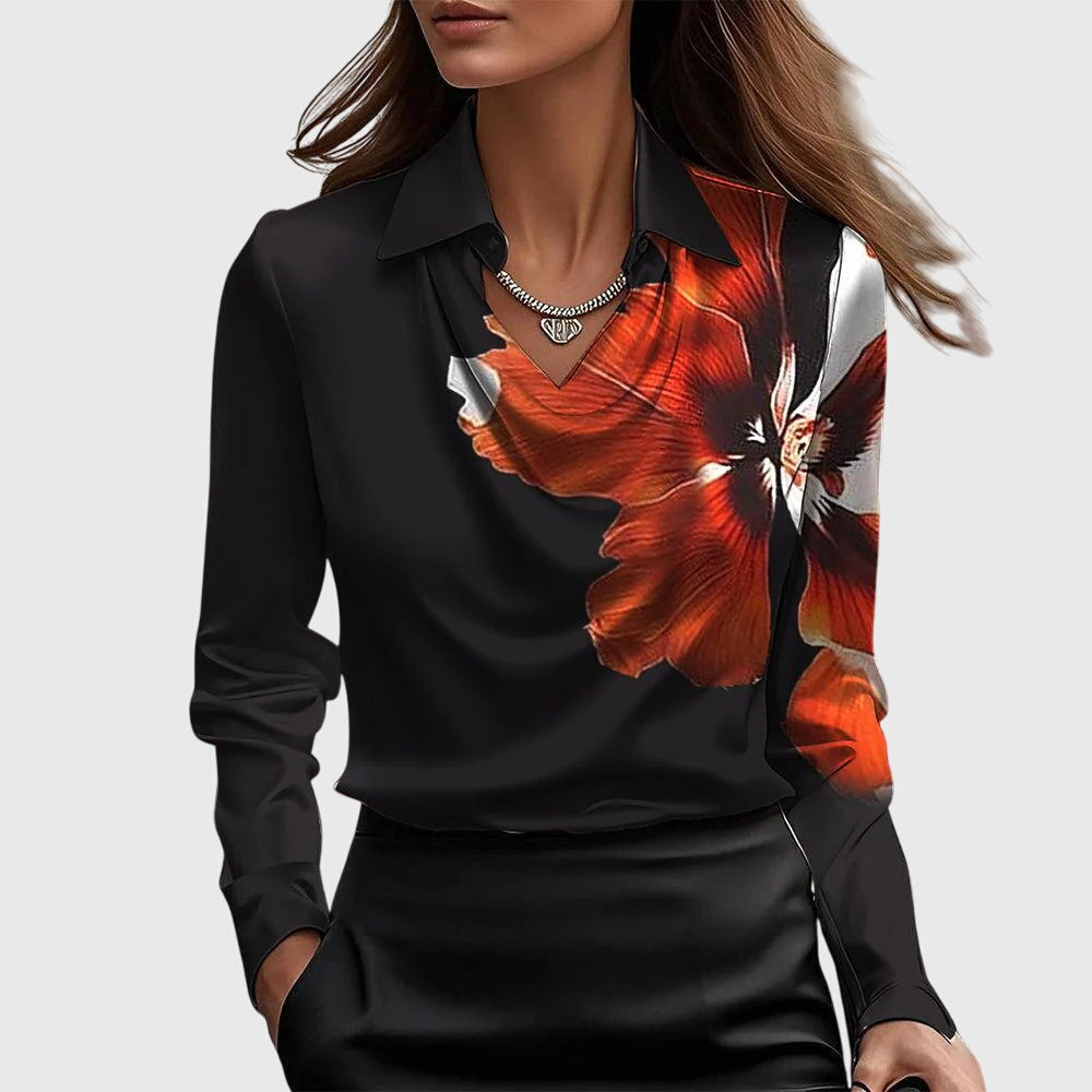 Iris | Elegante Damen Seidenbluse mit Langen Ärmeln – Fließende Bluse aus Seide 5