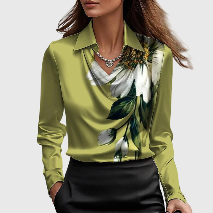 Iris | Elegante Damen Seidenbluse mit Langen Ärmeln – Fließende Bluse aus Seide 6