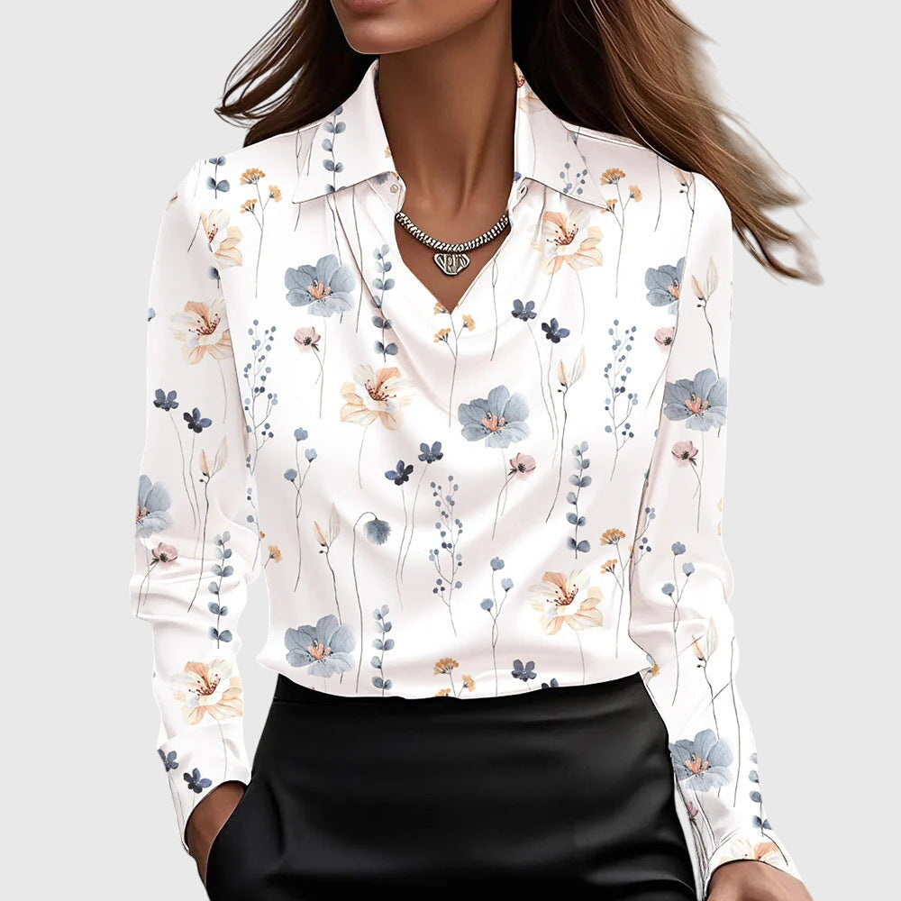 Iris | Elegante Damen Seidenbluse mit Langen Ärmeln – Fließende Bluse aus Seide 8