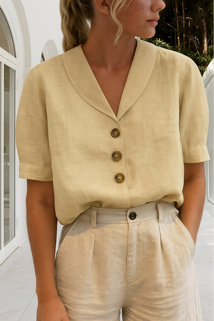 Isabella | Elegante, Bequeme & Vielseitige Damenbluse mit V-Ausschnitt 1