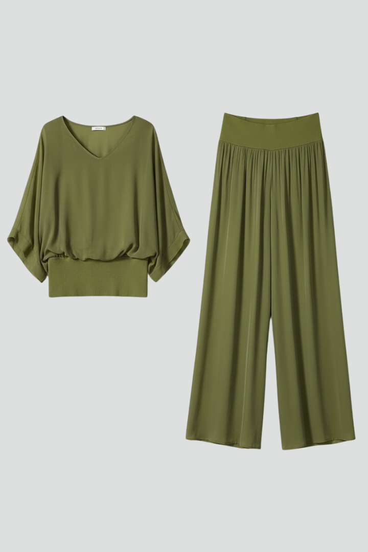 Isabella | Eleganter, Luftiger Zweiteiler Damen Set mit V-Ausschnitt für Sommer 1