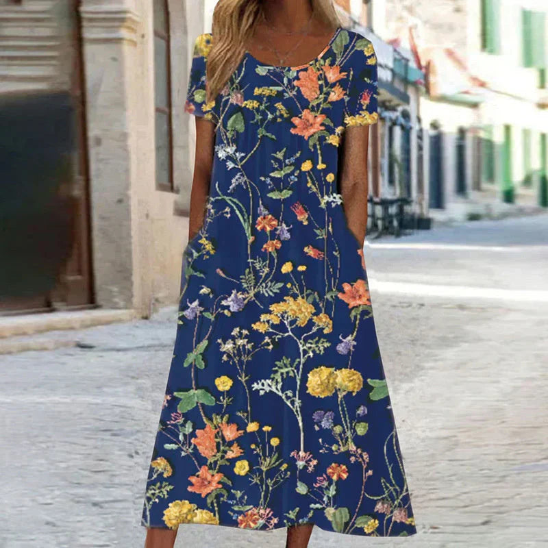 Isabella | Elegantes Midikleid mit Botanischem Druck für Damen – Sommerliche, Atemberaubende Kleider 1