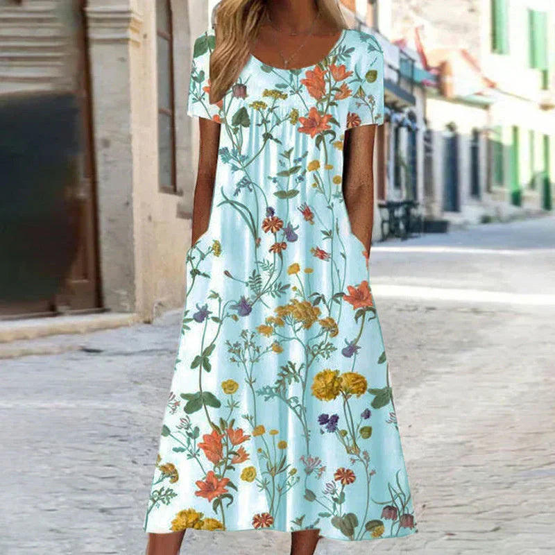 Isabella | Elegantes Midikleid mit Botanischem Druck für Damen – Sommerliche, Atemberaubende Kleider 2