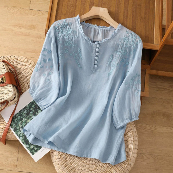 Isabella | Romantische und zeitlose Blumenmuster Bluse 0