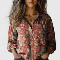 Michelle | Vintage Blumenhemd Mit Komfortablem Stil Für Damen