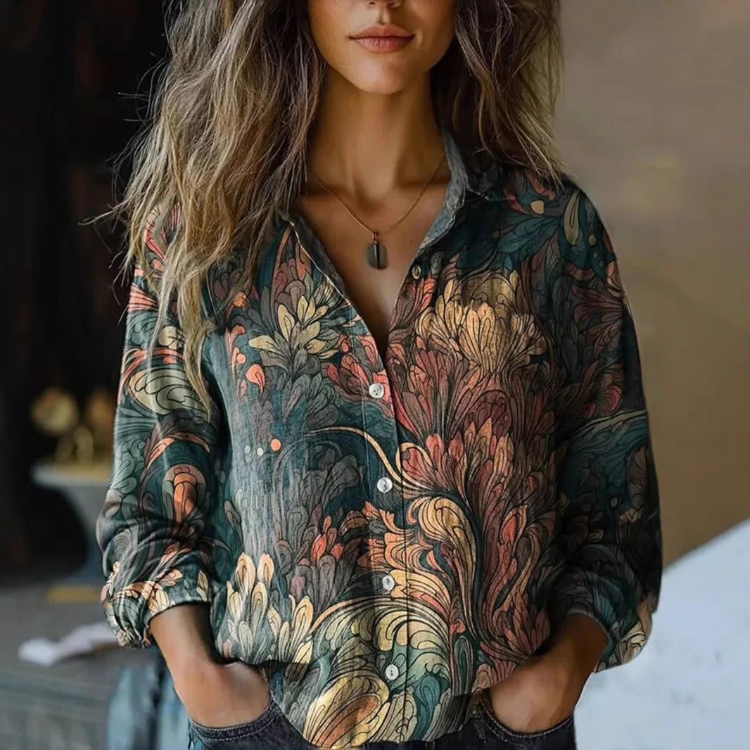 Isabella | klassischen und Vintage Blumenmotiven Hemd 3