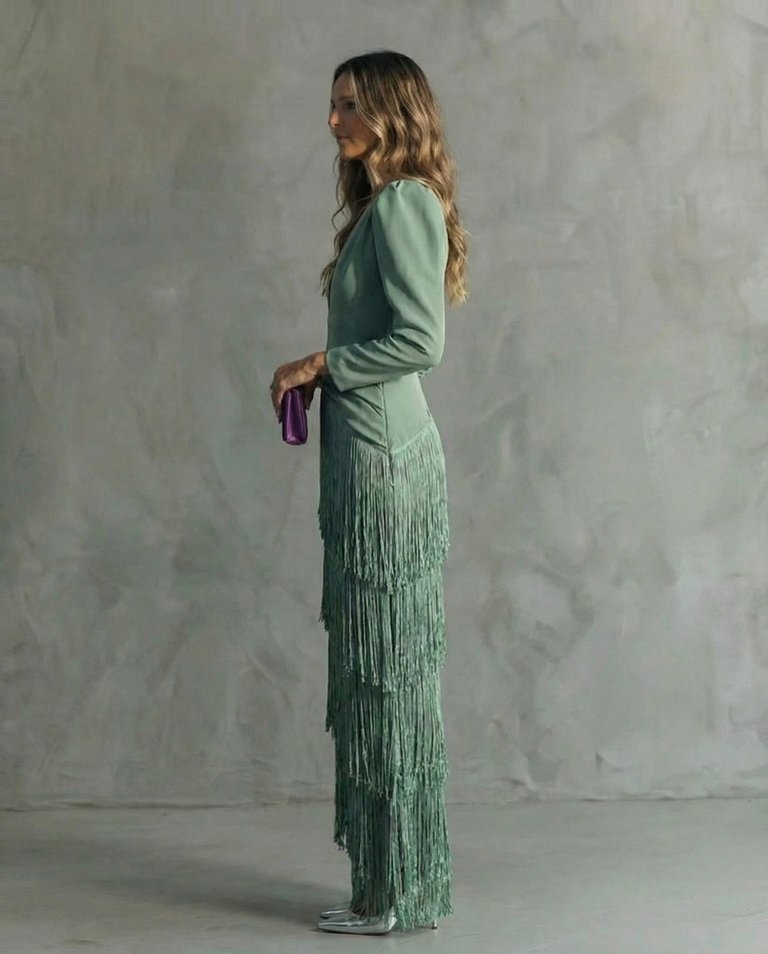 Isadora | Elegantes, Fließendes & Dramatisches Maxikleid Langarm in Schwarz für Festliche Anlässe 4