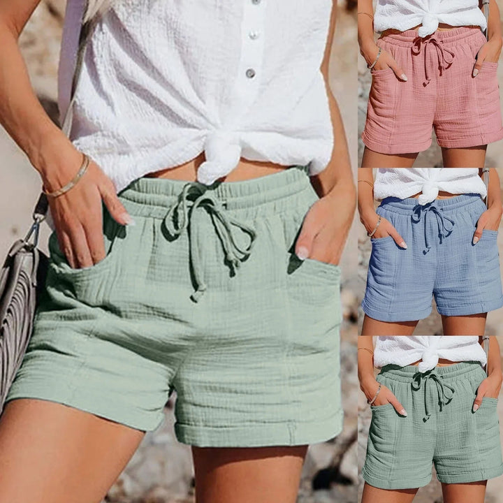 Isla | Luftige Sommershorts in Leinenoptik mit Spitzendetails 5