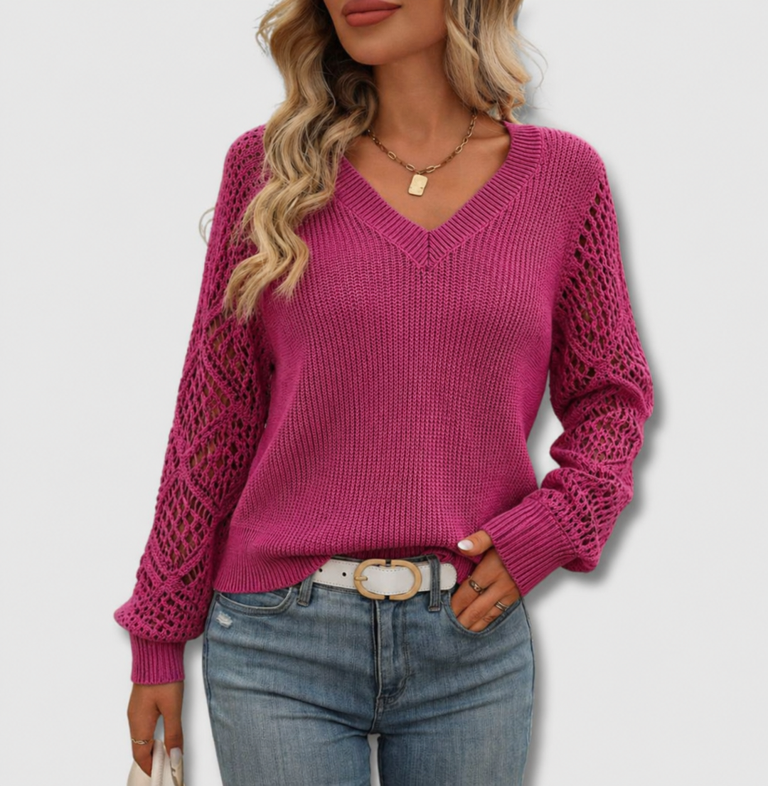 Jade | Eleganter V-Ausschnitt-Pullover 0