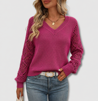 Lea | Eleganter V-Ausschnitt Pullover Mit Zeitlosem Charme