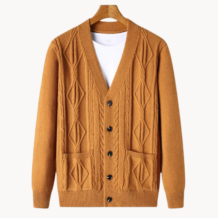 James | Moderne Herren Strickjacke mit Ripp Gestaltung 4