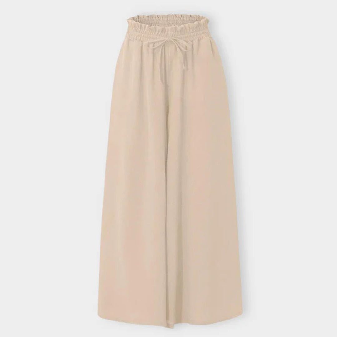 Jasmin | Fließende, Elegante & Bequeme Stoffhose Damen – Weiße Palazzo-Hose 7