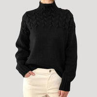 Mia | Lässiger Und Eleganter Zopfstrick-Rollkragenpullover Für Damen