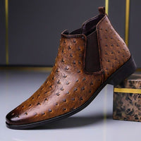 Benjamin | Exklusive und Stilvolle Herren-Stiefel mit Straußenlederprägung