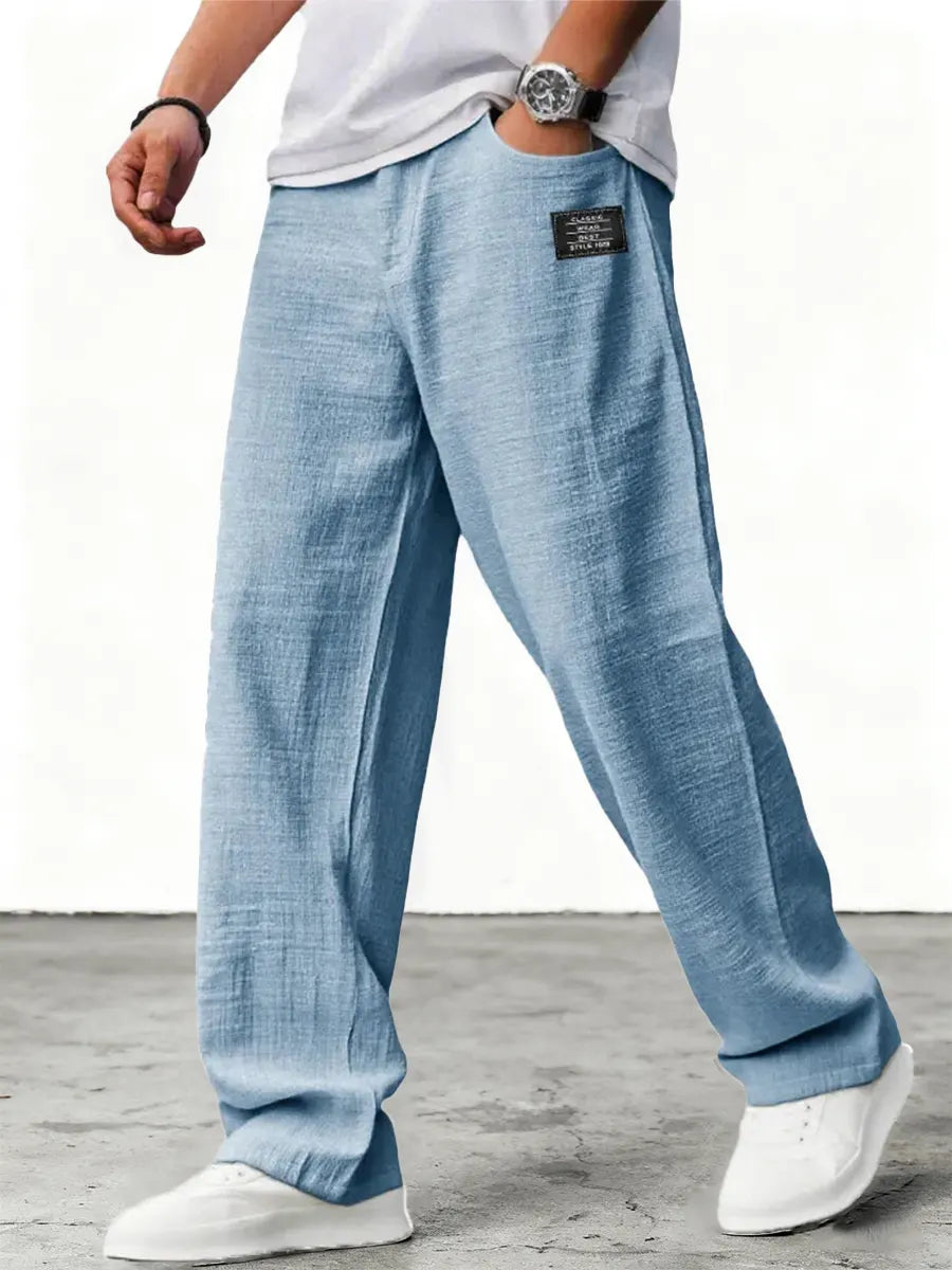 Jovian | Leinenhose Herren Atmungsaktiv Relaxed Fit Sommer Stil 0