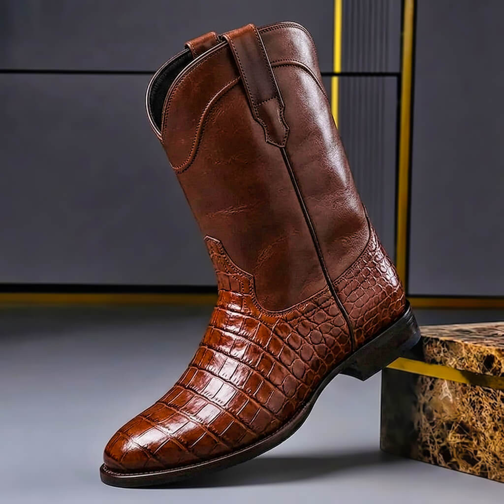 Julia | Bequeme und Vintage strukturiertem Leder Stiefel 0