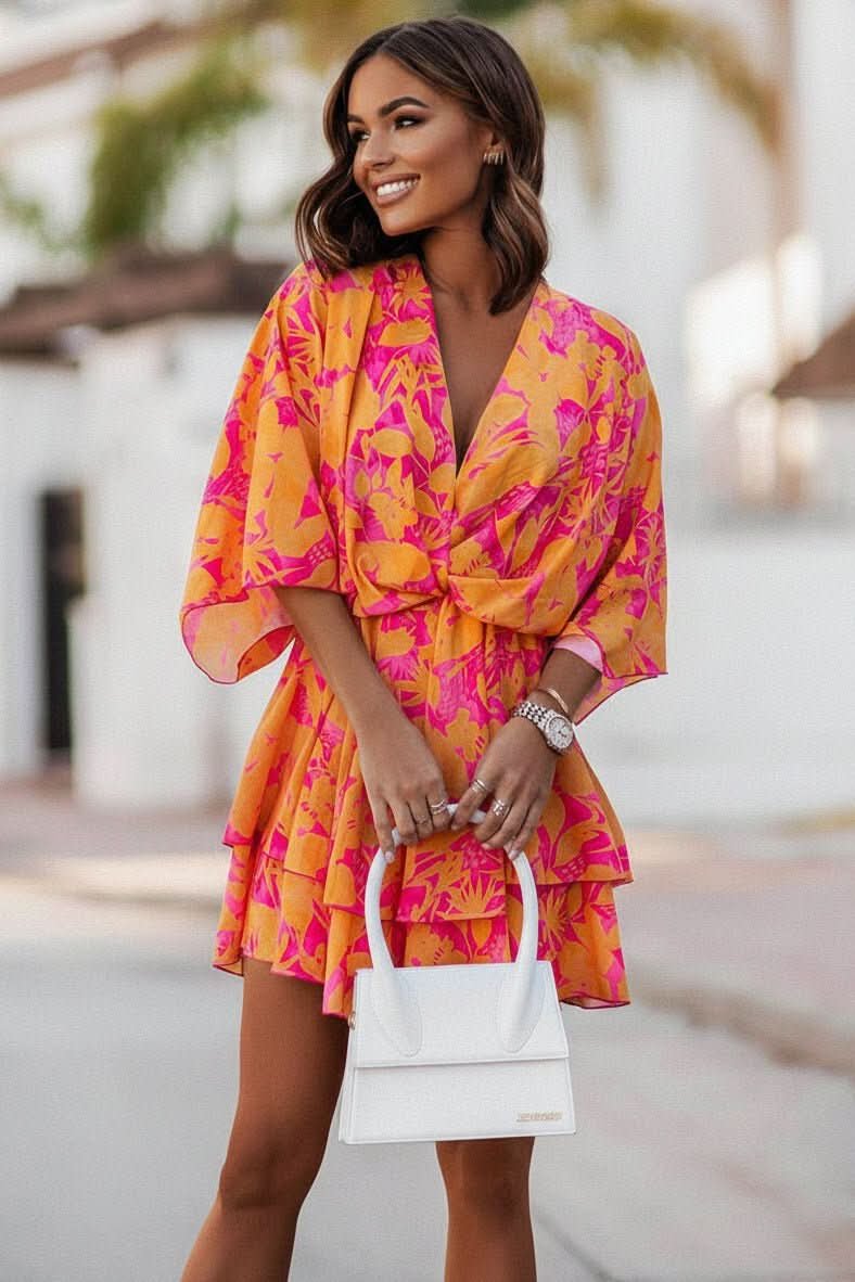 Julia | Elegantes und stilvolles tropisches Minikleid 0