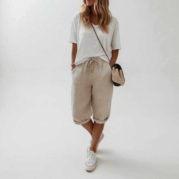 Julians | Atmungsaktive, Lässige & Stilvolle Bermuda Shorts Damen Knielang 0