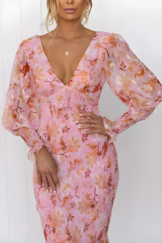 Juna | Blumenkleid Abend Elegant Fließend Damen 2
