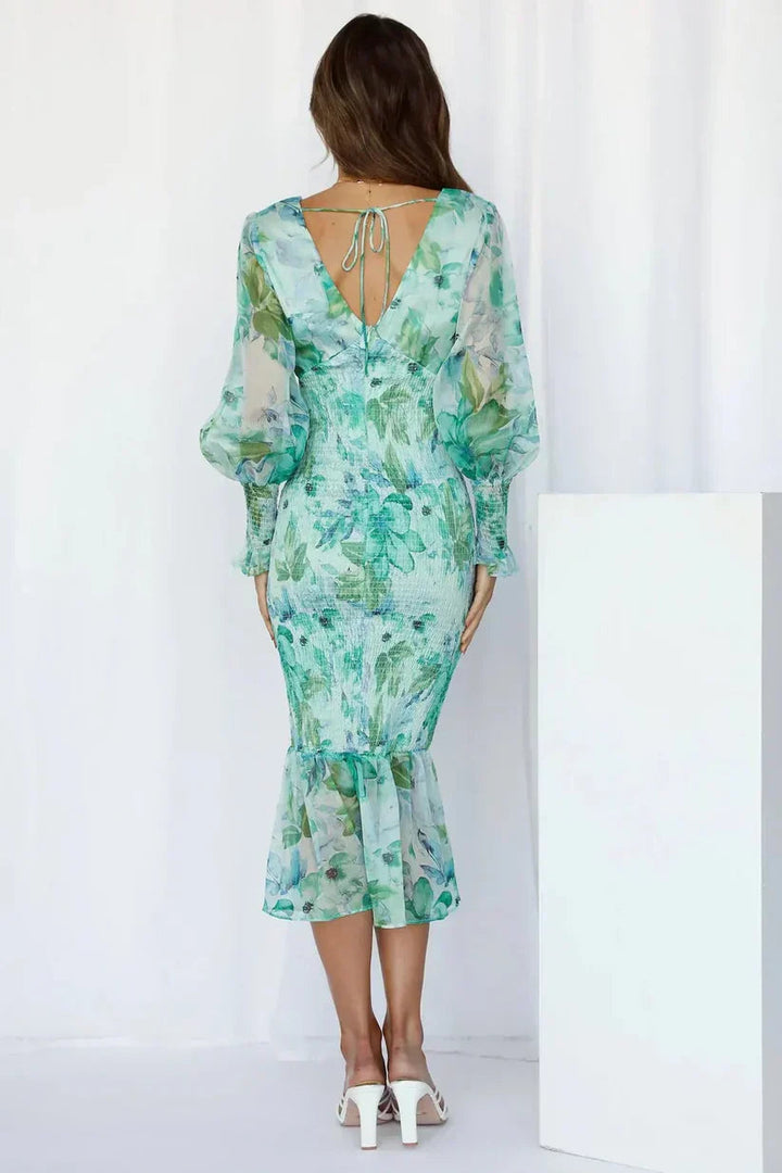 Juna | Blumenkleid Abend Elegant Fließend Damen 6