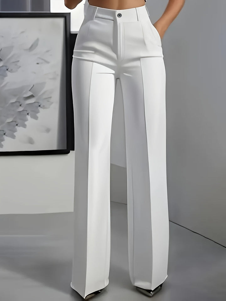 Juna | Elegante, Hochtaillierte Weiße Hose Damen – Weit & Komfortabel für Stilvolle Looks 1